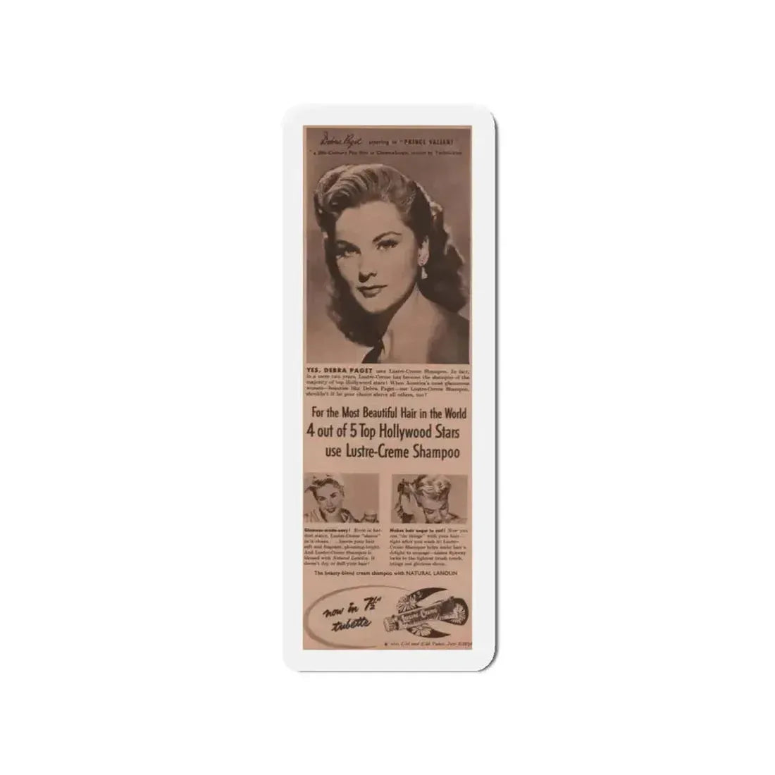 Debra Paget #520 - Magazine Clipping Shampoo Add Circa 50's (Vintage Female Icon) Refrigerator Magnet - The Sticker Space