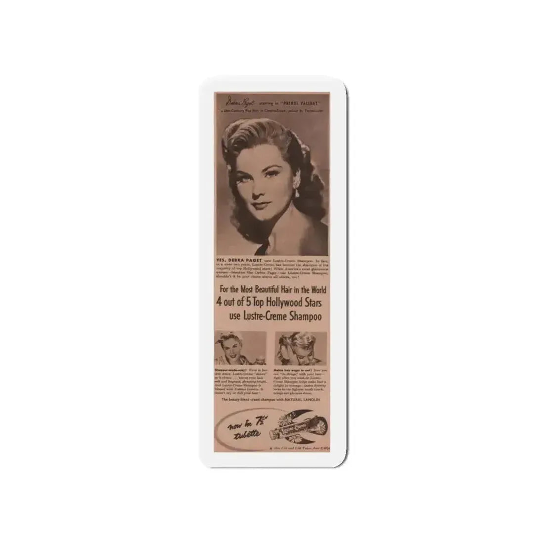 Debra Paget #520 - Magazine Clipping Shampoo Add Circa 50's (Vintage Female Icon) Refrigerator Magnet - The Sticker Space
