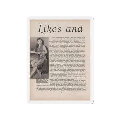 Debra Paget #521 - Magazine Page 1 of 2 1 B&W Princess Of The Nile '54 Candid Photo (Vintage Female Icon) Refrigerator Magnet 3 Inch Die-Cut - The Sticker Space