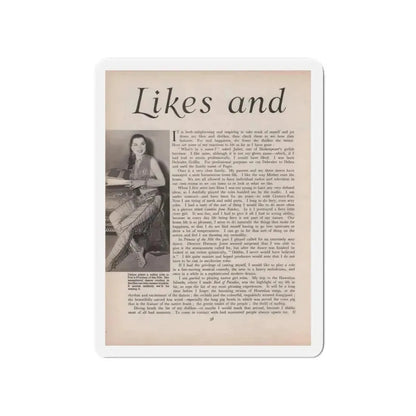 Debra Paget #521 - Magazine Page 1 of 2 1 B&W Princess Of The Nile '54 Candid Photo (Vintage Female Icon) Refrigerator Magnet 4 Inch Die-Cut - The Sticker Space