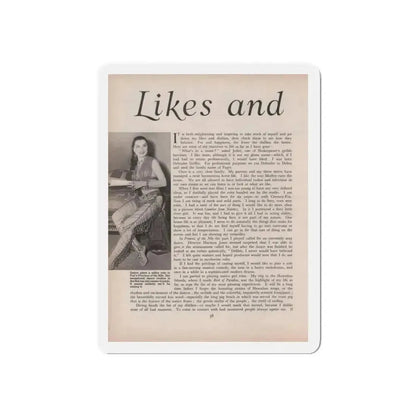 Debra Paget #521 - Magazine Page 1 of 2 1 B&W Princess Of The Nile '54 Candid Photo (Vintage Female Icon) Refrigerator Magnet - The Sticker Space