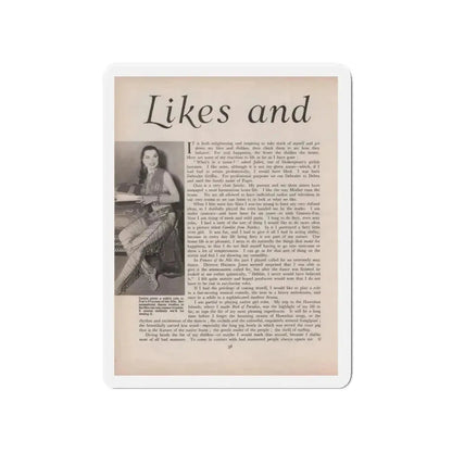 Debra Paget #521 - Magazine Page 1 of 2 1 B&W Princess Of The Nile '54 Candid Photo (Vintage Female Icon) Refrigerator Magnet - The Sticker Space