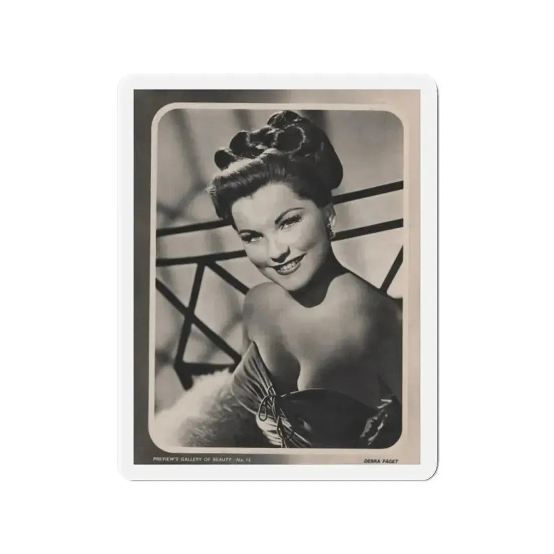 Debra Paget #524 - 1 B&W Glamour Promo Photo on Magazine Page Circa 50's (Vintage Female Icon) Refrigerator Magnet 2 Inch Die-Cut - The Sticker Space