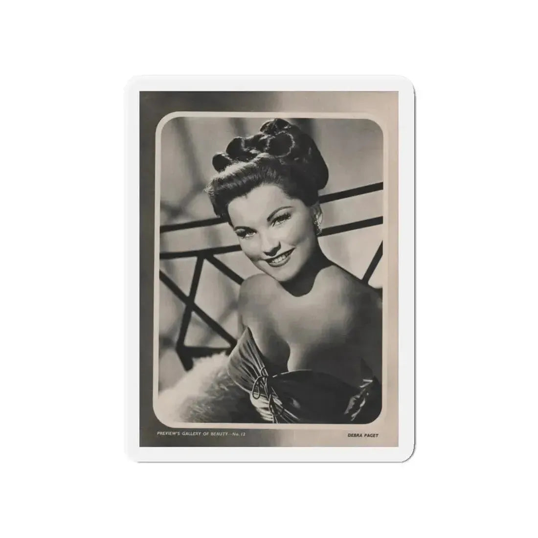Debra Paget #524 - 1 B&W Glamour Promo Photo on Magazine Page Circa 50's (Vintage Female Icon) Refrigerator Magnet 4 Inch Die-Cut - The Sticker Space