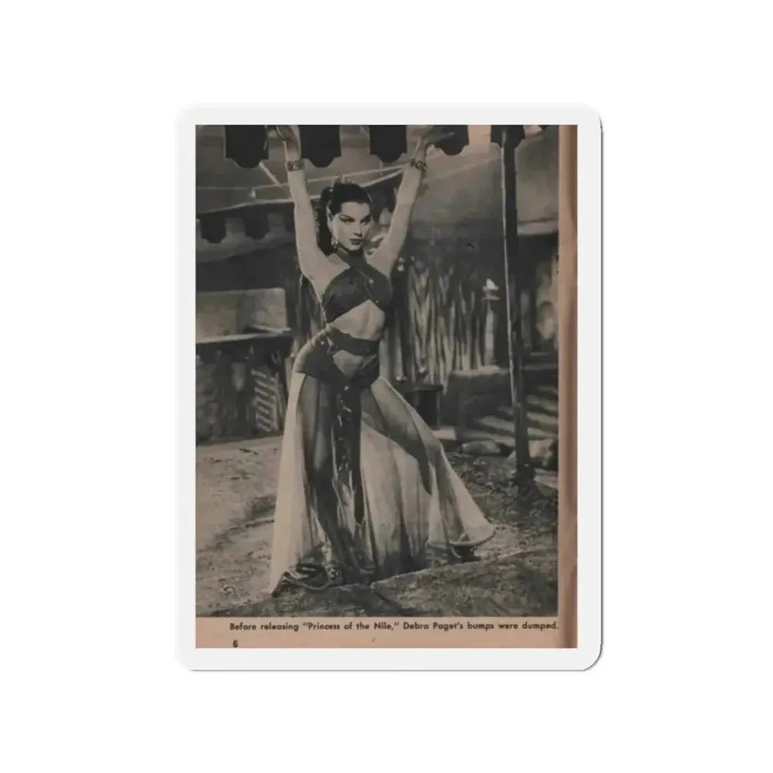 Debra Paget #526 - Show Pocket Mag. '55 - 1 B&W Photo & Caption (Vintage Female Icon) Refrigerator Magnet - The Sticker Space