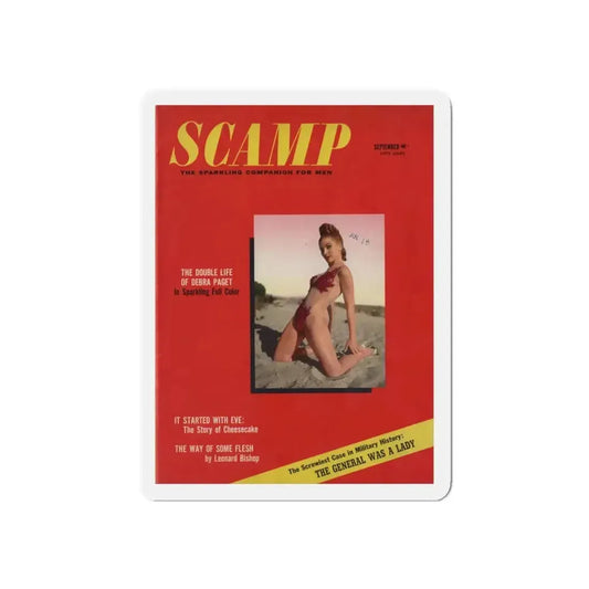 Debra Paget #546 - Debra on Cover in Color & spread inside from SCAMP Mag. Sept. '58 (Vintage Female Icon) Refrigerator Magnet 6 Inch Die-Cut - The Sticker Space