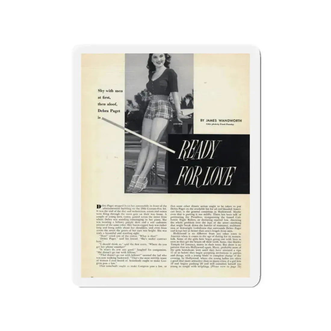 Debra Paget #549 (Vintage Female Icon) Refrigerator Magnet 2 Inch Die-Cut - The Sticker Space