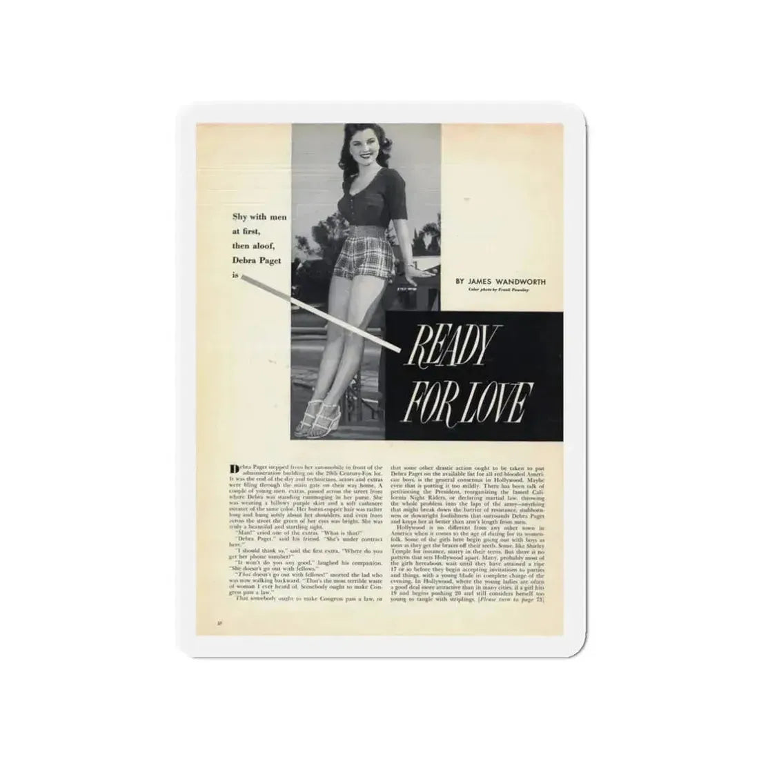 Debra Paget #549 (Vintage Female Icon) Refrigerator Magnet 3 Inch Die-Cut - The Sticker Space