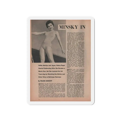 Debra Paget #592 - Sir! Mag. May '57 Pages 10-13 Pages 1 of 4 with 1 B&W Photo & Article (Vintage Female Icon) Refrigerator Magnet 3 Inch Die-Cut - The Sticker Space