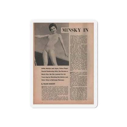 Debra Paget #592 - Sir! Mag. May '57 Pages 10-13 Pages 1 of 4 with 1 B&W Photo & Article (Vintage Female Icon) Refrigerator Magnet 6 Inch Die-Cut - The Sticker Space