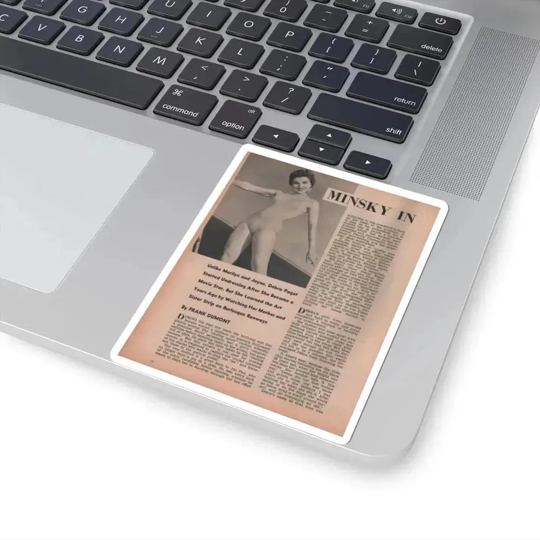 Debra Paget #592 - Sir! Mag. May '57 Pages 10-13 Pages 1 of 4 with 1 B&W Photo & Article (Vintage Female Icon) STICKER Vinyl Kiss-Cut Decal - The Sticker Space