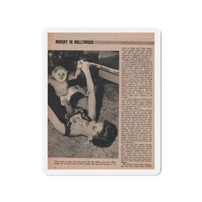 Debra Paget #594 - Sir! Mag. May '57 Pages 10-13 Pages 3 of 4 with 1 B&W Photo, Caption & Article (Vintage Female Icon) Refrigerator Magnet 2 Inch Die-Cut - The Sticker Space