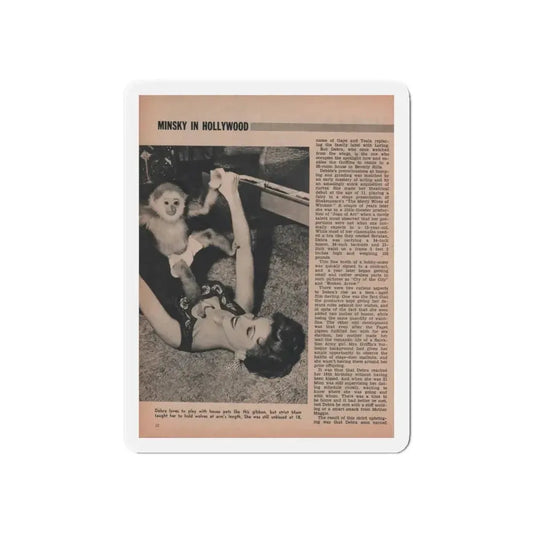 Debra Paget #594 - Sir! Mag. May '57 Pages 10-13 Pages 3 of 4 with 1 B&W Photo, Caption & Article (Vintage Female Icon) Refrigerator Magnet 6 Inch Die-Cut - The Sticker Space