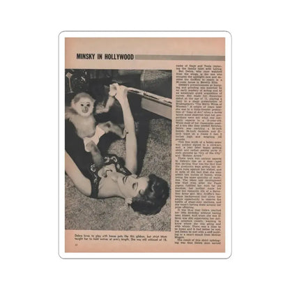 Debra Paget #594 - Sir! Mag. May '57 Pages 10-13 Pages 3 of 4 with 1 B&W Photo, Caption & Article (Vintage Female Icon) STICKER Vinyl Kiss-Cut Decal 4 Inch White - The Sticker Space