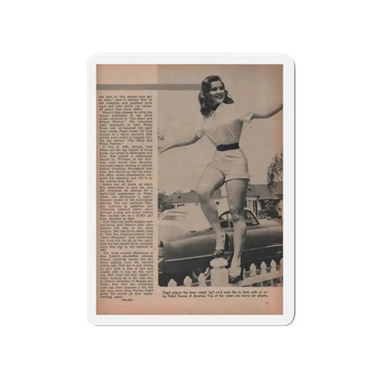 Debra Paget #595 - Sir! Mag. May '57 Pages 10-13 Pages 4 of 4 with 1 B&W Photo, Caption & Article end (Vintage Female Icon) Refrigerator Magnet 4 Inch Die-Cut - The Sticker Space