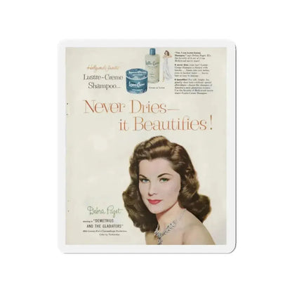 Debra Paget #596 - Original Lustre-Creme Shampoo Add from '54 1 (Vintage Female Icon) Refrigerator Magnet 2 Inch Die-Cut - The Sticker Space
