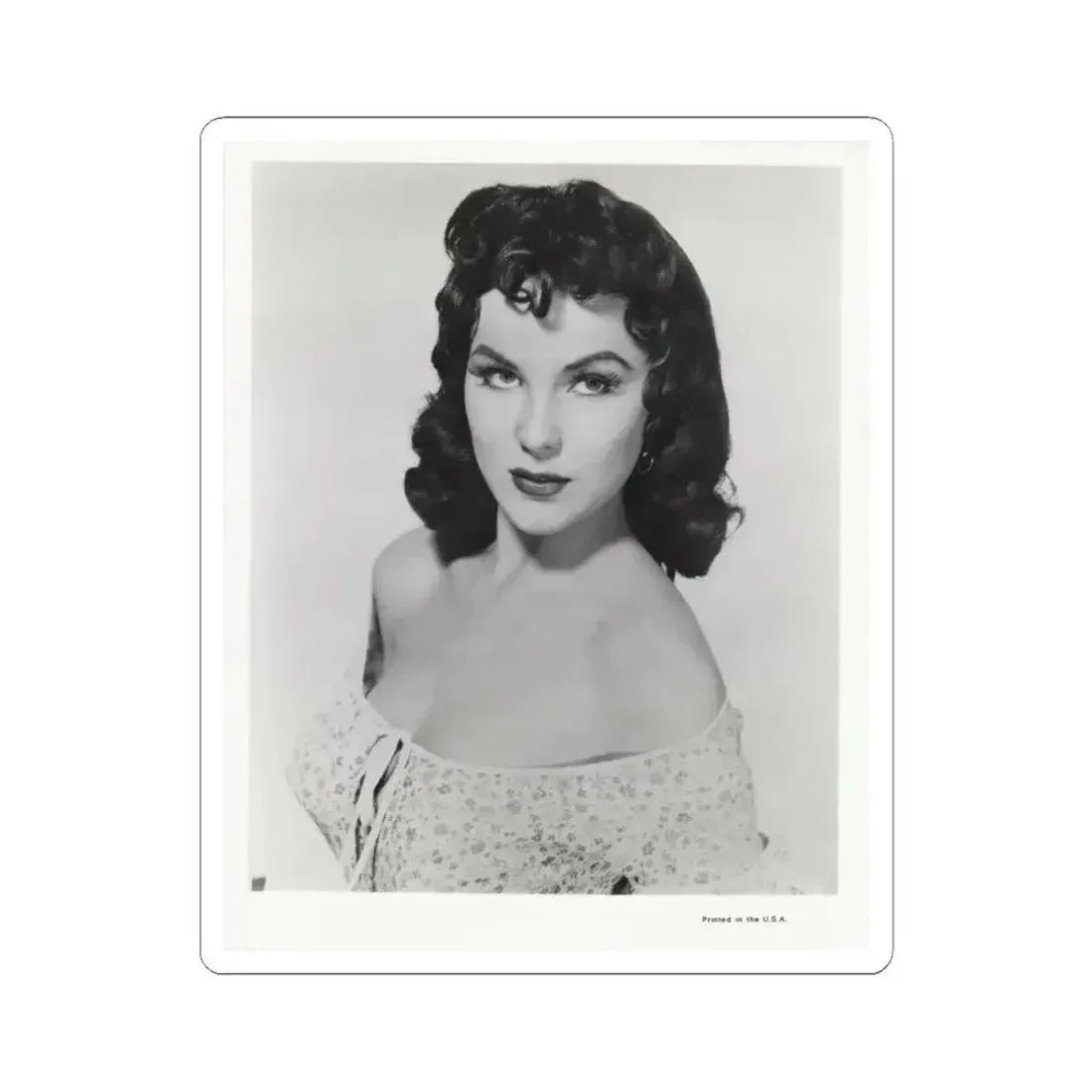Debra Paget #609 - 8x10 B&W Upper Body Glamour Promo Photo for ''The Gambler From Natchez'' '54 (Vintage Female Icon) STICKER Vinyl Kiss-Cut Decal 4 Inch White - The Sticker Space