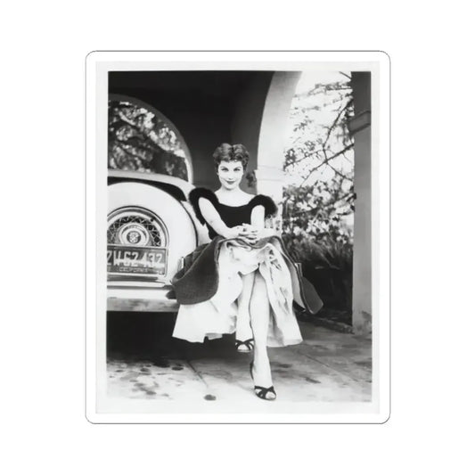 Debra Paget #610 - 8x10 B&W Full Body Glamour Promo Photo circa 50's (Vintage Female Icon) STICKER Vinyl Kiss-Cut Decal 2 Inch White - The Sticker Space