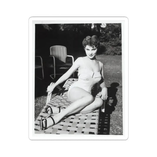 Debra Paget #611 - 8x10 B&W Full Body Pin-Up Promo Photo circa 50's (Vintage Female Icon) STICKER Vinyl Kiss-Cut Decal 2 Inch White - The Sticker Space