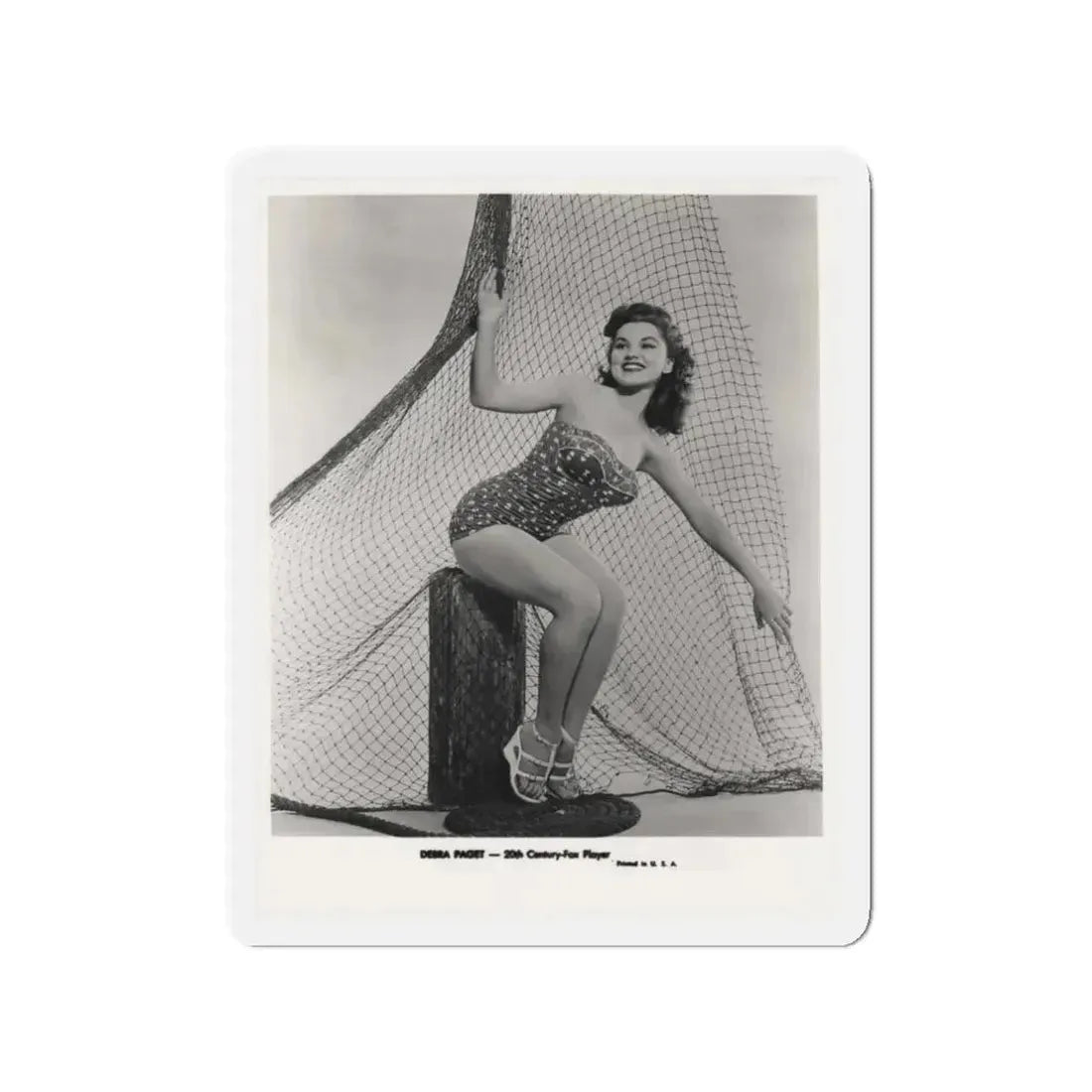 Debra Paget #612 - 8x10 B&W Full Body Pin-Up Promo Photo circa 50's (Vintage Female Icon) Refrigerator Magnet 3 Inch Die-Cut - The Sticker Space