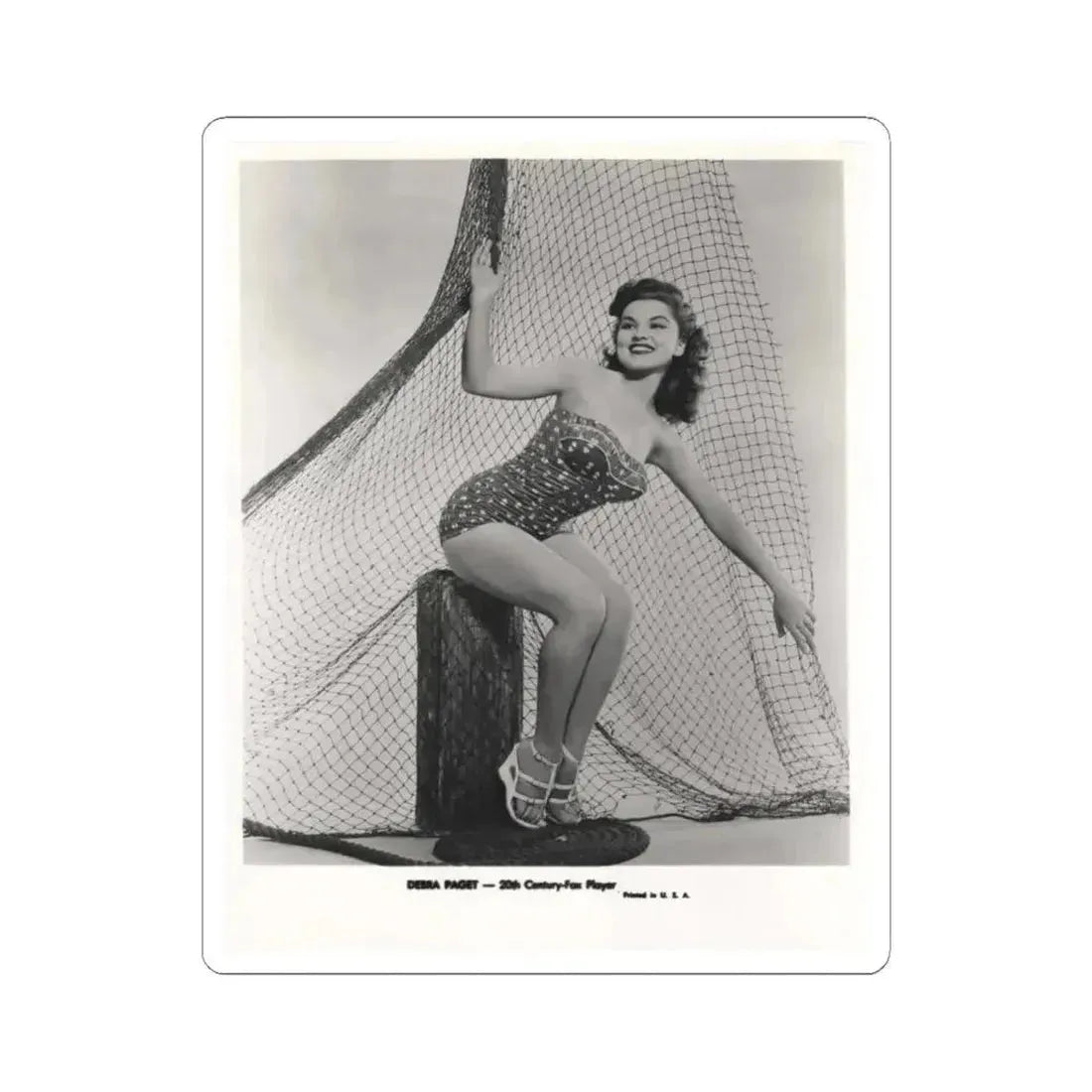 Debra Paget #612 - 8x10 B&W Full Body Pin-Up Promo Photo circa 50's (Vintage Female Icon) STICKER Vinyl Kiss-Cut Decal 6 Inch White - The Sticker Space