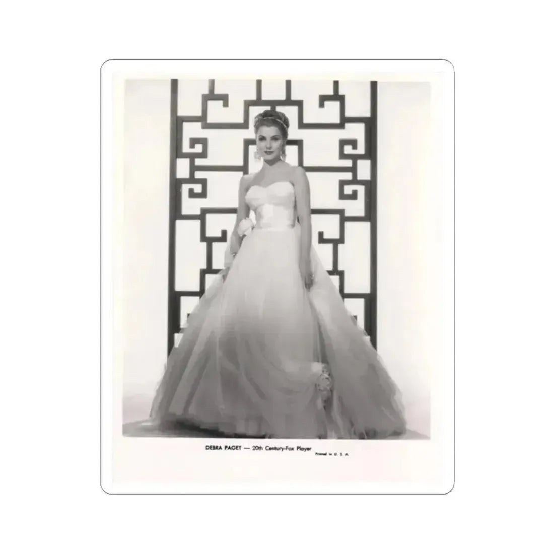 Debra Paget #613 - 8x10 B&W Full Body Glamour Promo Photo circa 50's (Vintage Female Icon) STICKER Vinyl Kiss-Cut Decal 2 Inch White - The Sticker Space