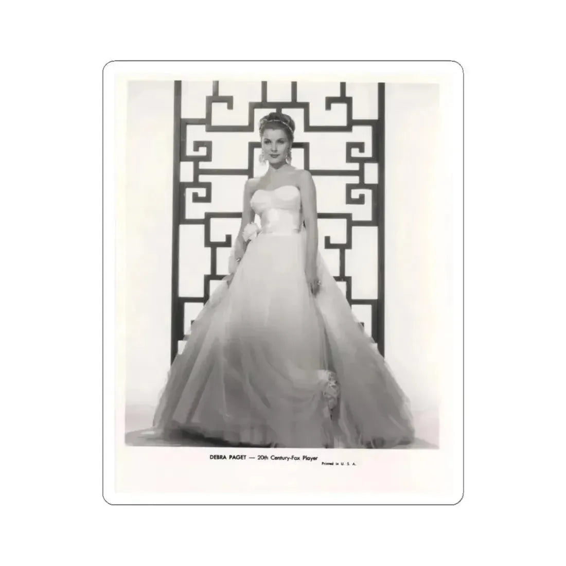 Debra Paget #613 - 8x10 B&W Full Body Glamour Promo Photo circa 50's (Vintage Female Icon) STICKER Vinyl Kiss-Cut Decal 3 Inch White - The Sticker Space