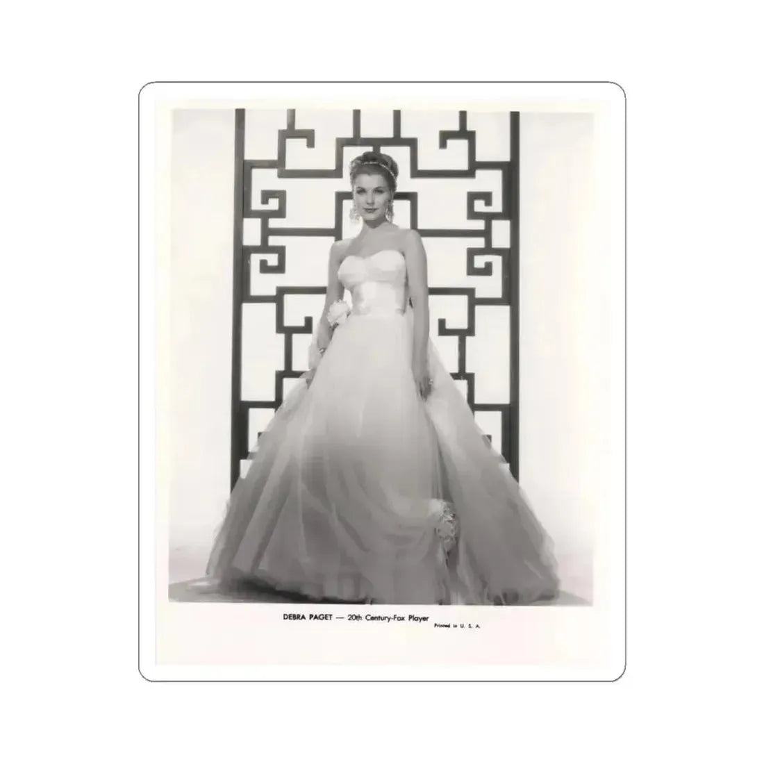 Debra Paget #613 - 8x10 B&W Full Body Glamour Promo Photo circa 50's (Vintage Female Icon) STICKER Vinyl Kiss-Cut Decal 4 Inch White - The Sticker Space