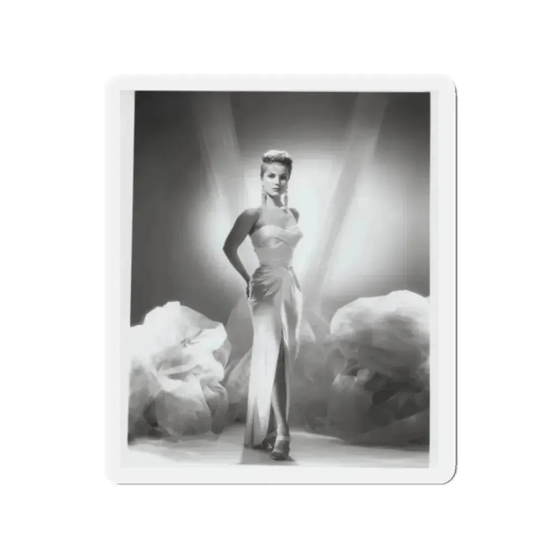 Debra Paget #616 - 8x10 B&W Full Body Glamour Promo Photo circa 50's (Vintage Female Icon) Refrigerator Magnet 2 Inch Die-Cut - The Sticker Space