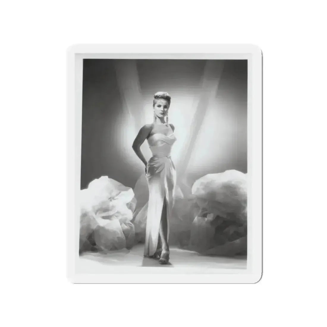 Debra Paget #616 - 8x10 B&W Full Body Glamour Promo Photo circa 50's (Vintage Female Icon) Refrigerator Magnet 3 Inch Die-Cut - The Sticker Space