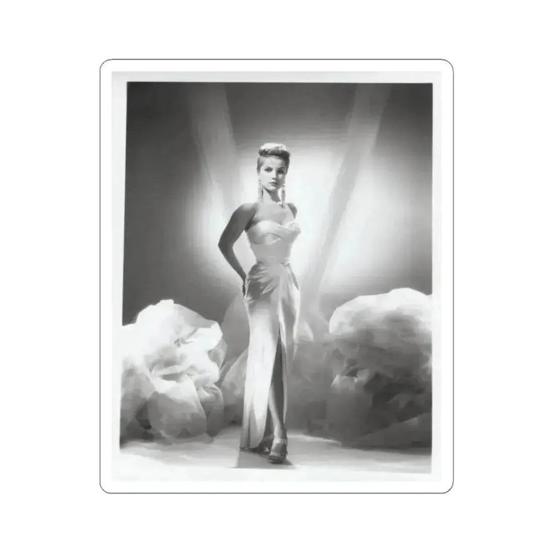 Debra Paget #616 - 8x10 B&W Full Body Glamour Promo Photo circa 50's (Vintage Female Icon) STICKER Vinyl Kiss-Cut Decal 3 Inch White - The Sticker Space