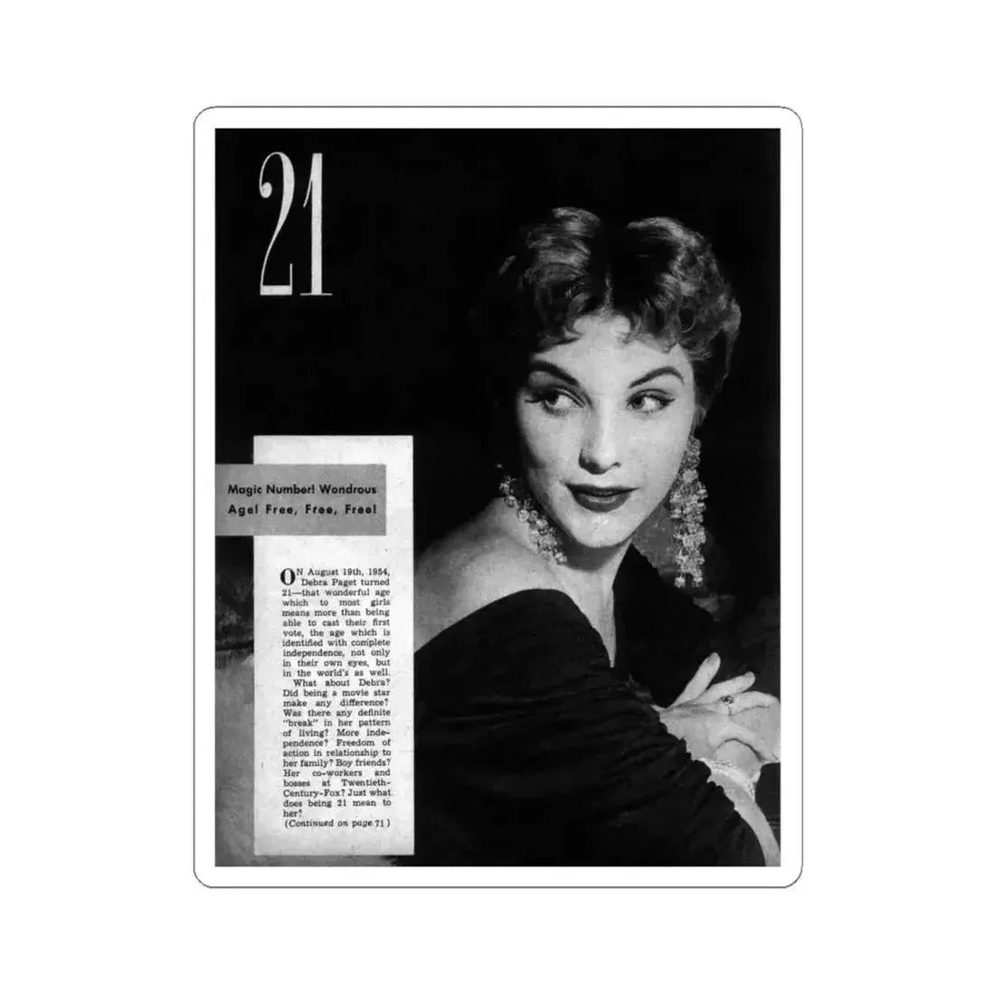 Debra Paget #628 (Vintage Female Icon) STICKER Vinyl Kiss-Cut Decal 4 Inch White - The Sticker Space