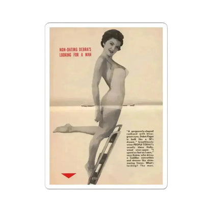Debra Paget #676 - Pages 30-34 Pages 3 & 4 of 5 Pages featuring, Debra 1 B&W Centerfold Photo & Caption from People Today Pocket Mag. 1-26-55 (Vintage Female Icon) STICKER Vinyl Kiss-Cut Decal 2 Inch White - The Sticker Space