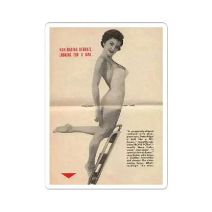 Debra Paget #676 - Pages 30-34 Pages 3 & 4 of 5 Pages featuring, Debra 1 B&W Centerfold Photo & Caption from People Today Pocket Mag. 1-26-55 (Vintage Female Icon) STICKER Vinyl Kiss-Cut Decal - The Sticker Space