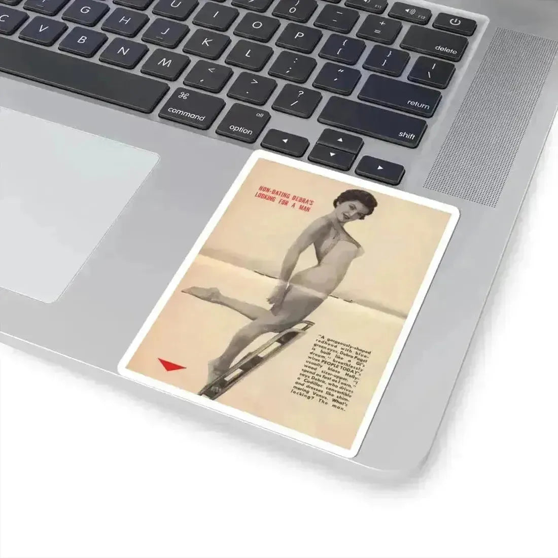 Debra Paget #676 - Pages 30-34 Pages 3 & 4 of 5 Pages featuring, Debra 1 B&W Centerfold Photo & Caption from People Today Pocket Mag. 1-26-55 (Vintage Female Icon) STICKER Vinyl Kiss-Cut Decal - The Sticker Space