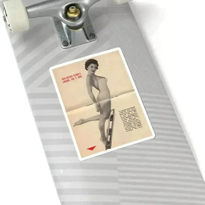 Debra Paget #676 - Pages 30-34 Pages 3 & 4 of 5 Pages featuring, Debra 1 B&W Centerfold Photo & Caption from People Today Pocket Mag. 1-26-55 (Vintage Female Icon) STICKER Vinyl Kiss-Cut Decal - The Sticker Space