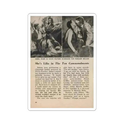 Debra Paget #677 - Pages 30-34 Pages 5 of 5 featuring, Debra 2 B&W Movie Photos, Caption & Article from People Today Pocket Mag. 1-26-55 (Vintage Female Icon) STICKER Vinyl Kiss-Cut Decal 4 Inch White - The Sticker Space