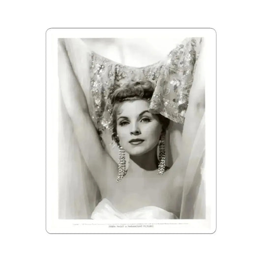 Debra Paget #758 - 8x10 Vintage B&W Glamour Portrait with hands in air from Paramount '57 (Vintage Female Icon) STICKER Vinyl Kiss-Cut Decal 2 Inch White - The Sticker Space