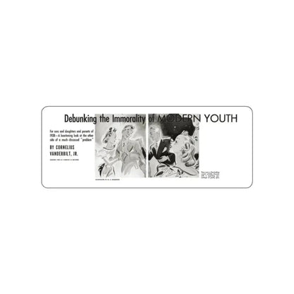 Debunkin the Immorality of Modern Youth, Liberty magazine, November 12, 1938 (Magazine Illustration) STICKER Vinyl Die-Cut Decal - The Sticker Space