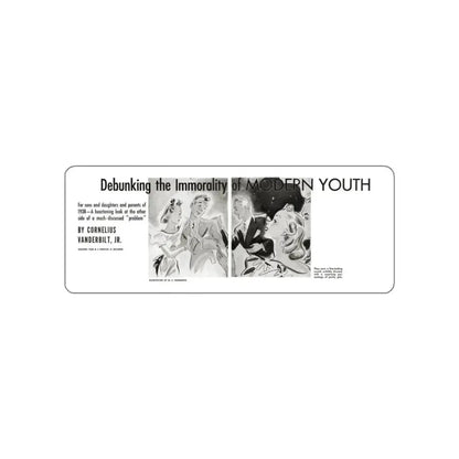 Debunkin the Immorality of Modern Youth, Liberty magazine, November 12, 1938 (Magazine Illustration) STICKER Vinyl Die-Cut Decal - The Sticker Space
