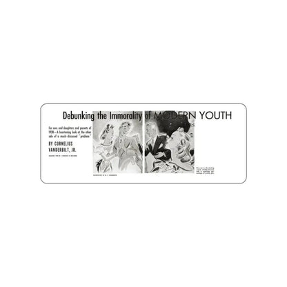 Debunkin the Immorality of Modern Youth, Liberty magazine, November 12, 1938 (Magazine Illustration) STICKER Vinyl Die-Cut Decal - The Sticker Space
