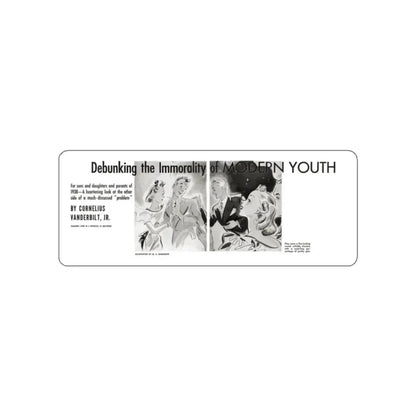 Debunkin the Immorality of Modern Youth, Liberty magazine, November 12, 1938 (Magazine Illustration) STICKER Vinyl Die-Cut Decal White Die-Cut 2 Inch - The Sticker Space