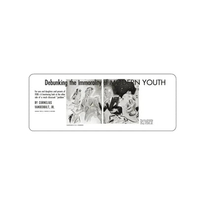 Debunkin the Immorality of Modern Youth, Liberty magazine, November 12, 1938 (Magazine Illustration) STICKER Vinyl Die-Cut Decal White Die-Cut 6 Inch - The Sticker Space