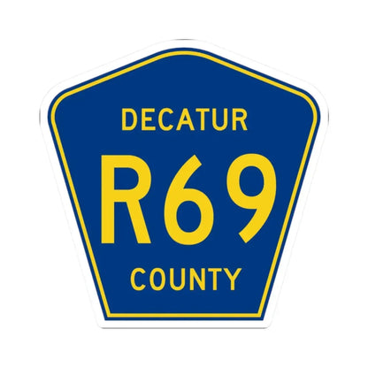 Decatur County Route R69 IA (Iowa) (Road Sign) STICKER Vinyl Kiss-Cut Decal 2 Inch White - The Sticker Space