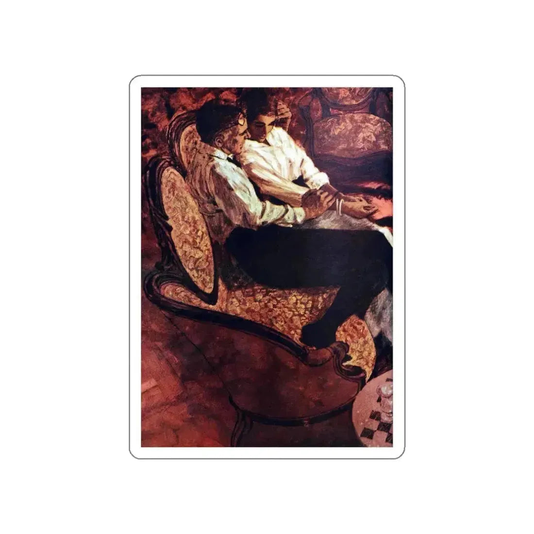 Decision by Firelight, Good Housekeeping, July 1965 (Magazine Illustration) STICKER Vinyl Die-Cut Decal White Die-Cut 3 Inch - The Sticker Space