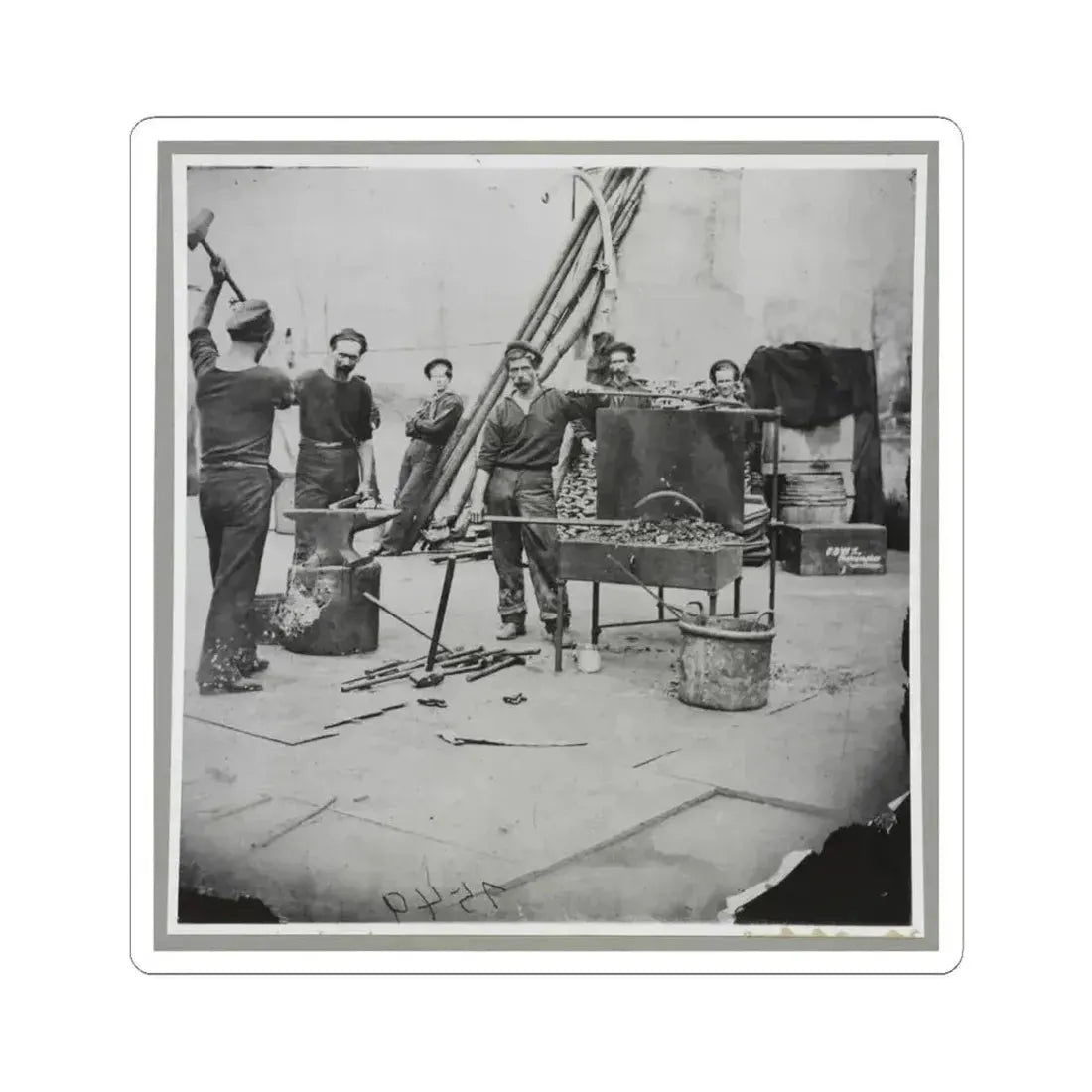 Deck of Warship (U.S. Civil War) STICKER Vinyl Kiss-Cut Decal 4 Inch White - The Sticker Space