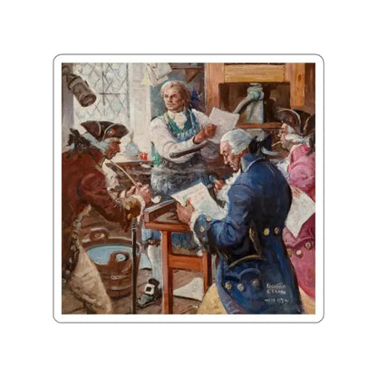 Declaration of Independence, Founding Fathers, 1947 (Magazine Illustration) STICKER Vinyl Die-Cut Decal White Die-Cut 4 Inch - The Sticker Space