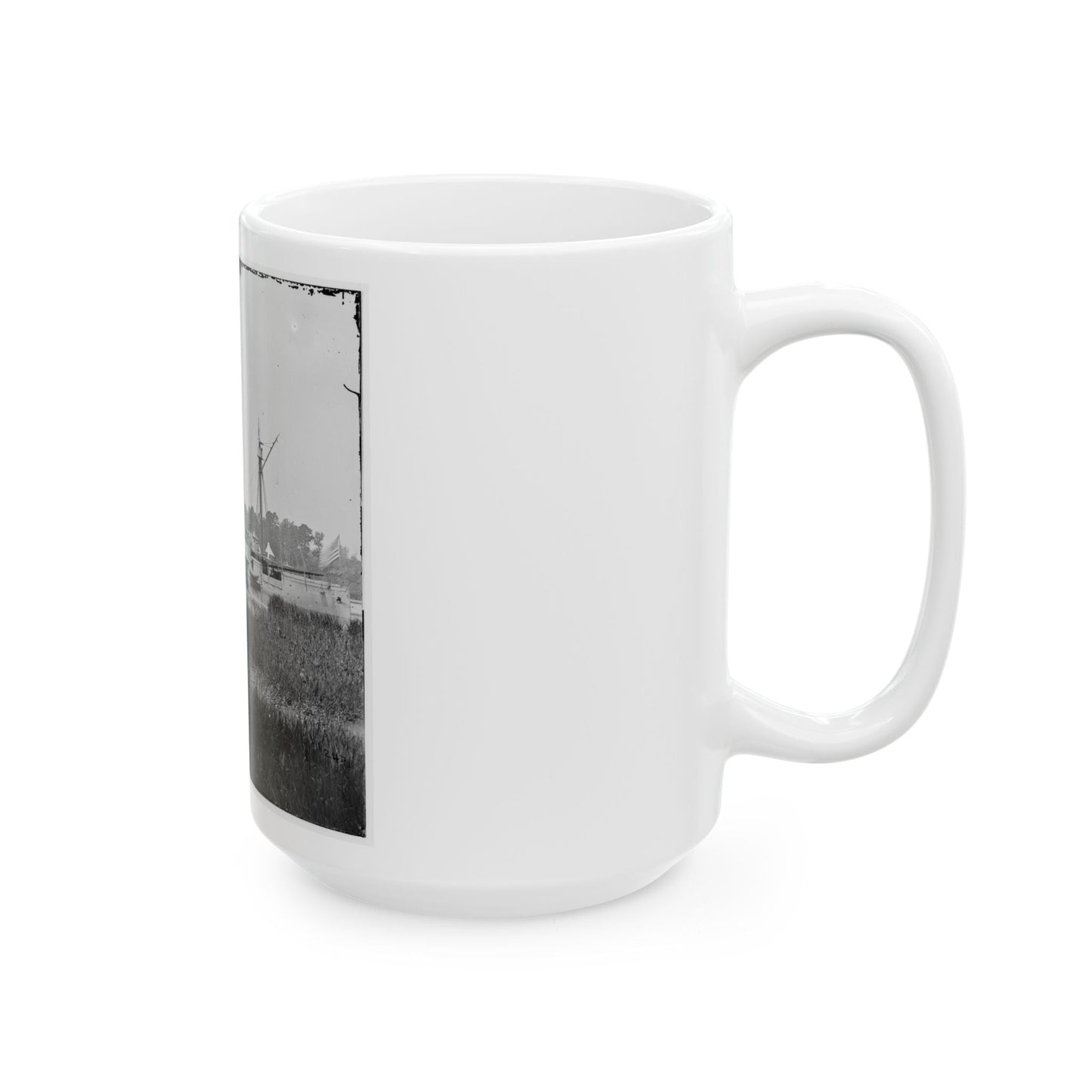 Deep Bottom, Va.  U.S. Gunboat Mendota (In Service May 2, 1864) On The James (U.S. Civil War) White Coffee Mug