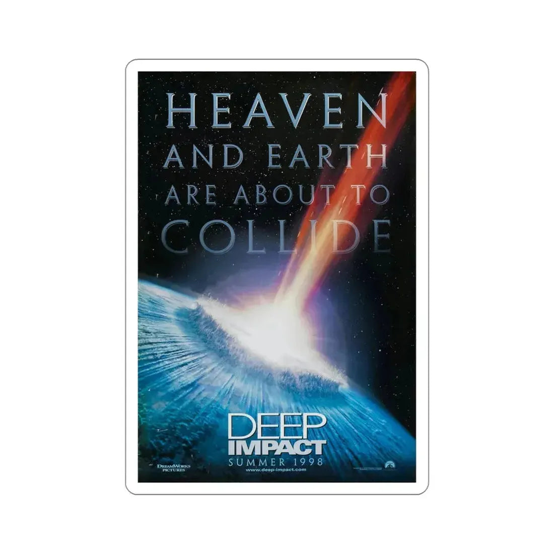Deep Impact 1998 Movie Poster STICKER Vinyl Die-Cut Decal 5 Inch - The Sticker Space