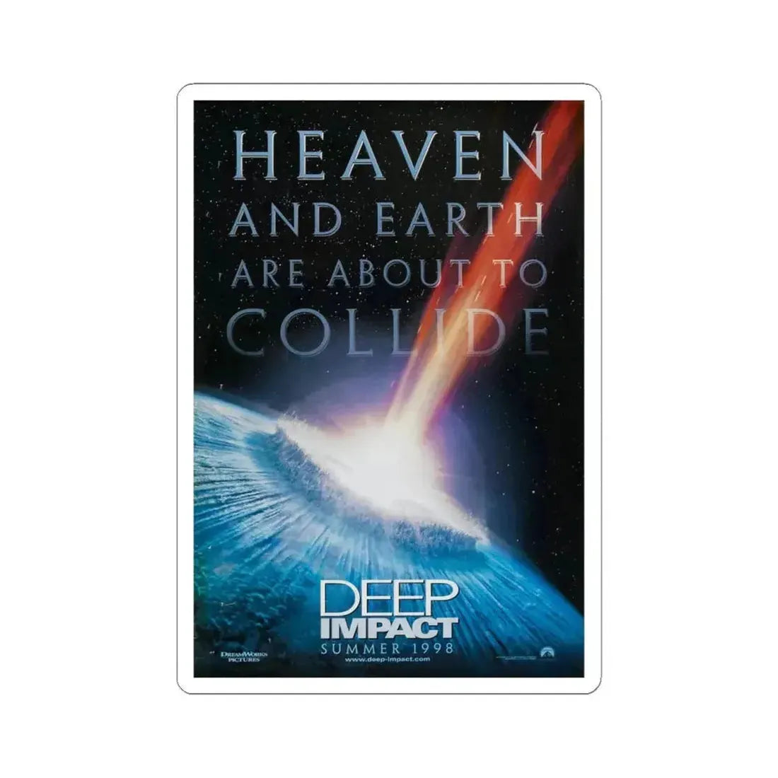 Deep Impact 1998 Movie Poster - STICKER Vinyl Kiss-Cut Decal 4 Inch White - The Sticker Space